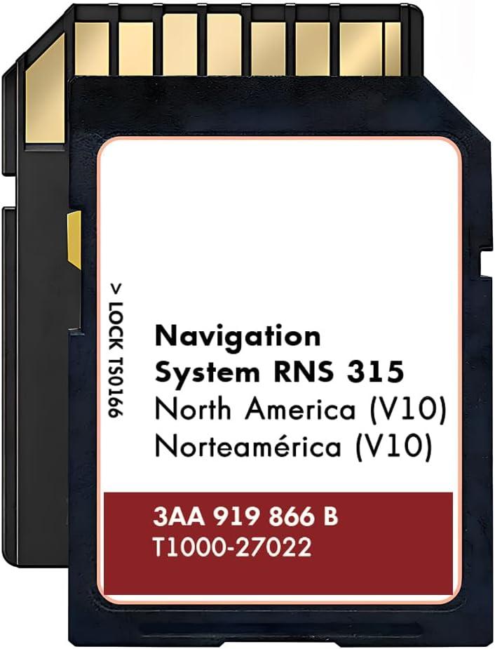 Latest V10 RNS 315 GPS Navigation SD Card Updated North America Maps for 2011-2015 Eos Beetle Golf Jetta Passat Tiguan