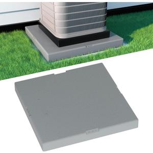 Mini Split Pad for Condenser: Ground Base for Air Conditioner Outdoor Condenser Units, Plastic Equipment Pad for Ductless Minisplit Heat Pump Systems HAVC, Gray, 36'' x 36'' x 3''