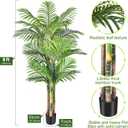 6ft Tall Triple Golden Cane Palm Artificial Tree Large Tropical Palm Tree UV Resistant Fake Plant in Pot for Indoor Outdoor Big House Living Room Outside Patio Office Home Decor 1Pack