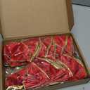 Panelee 12 Pcs Red Velvet Christmas Bows 6 x 6 in Wreath Bow Christmas Tree Decorations Ornaments for Hanukkah Xmas Tree Topper Wreath Garland Party Gift Wrapping DIY Decor