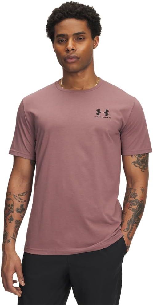 Under Armour Men's Sportstyle Left Chest Short Sleeve T-Shirt (3X-Large, (653) Maroon Mist / / Cinna Red)