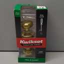 Kwikset Juno Interior Passage Door Knob, Handle For Closet and Hallway Doors, Non-Locking Doorknob in Polished Brass (1 Pack)