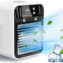 Portable Air Conditioner, Rechargeable Mini Air Conditioner Evaporative Air Cooler With 2 Speeds, Unit 2 Cool Air Spray, Digital Display Car AC Fan, Portable AC for Car Bedroom Office Camping