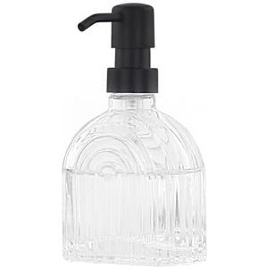OCTMUSTARD Glass Kitchen Soap Dispenser Bathroom, 9 Oz, Refillable Liquid Modern Soap Dispenser for Hand Soap, Lotion Dispensers Bottle - Home, Commercial Countertop Decor. (Clear)