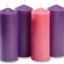 Purple Advent Pillar Candle Set