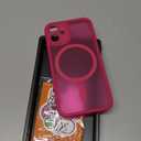 CANSHN Magnetic for iPhone 12 Mini Case, Upgraded [Full Camera Protection] [Compatible with Magsafe] [Translucent Matte] Shockproof Protective Phone Case for iPhone 12 Mini 5.4" - Hot Pink