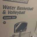 Pool Basketball Hoop&Pool Volleyball Net 2 in 1,Pool Toys Basketball Game with Weighted Base&Stand,2 Water Volleyball&2 Basketball and Pump,Summer Outdoor Family Party Pool Games for Kids Adults