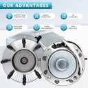 Pair 515059 Front Wheel Bearing Hub Assembly Compatible with Chevy Express 2500/3500 Gmc Savana 2500/3500 2003-2017, Silverado 2500/Suburban 2500/Sierra 2500/Yukon XL 2500 1999-2000 w ABS 8 Lugs
