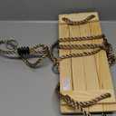 Hey! Play! Wooden Swing, Outdoor Flat Bench Seat with Adjustable Nylon Hanging Rope for Kids Playset Frame or Tree, Backyard Swinging Toy, Brown, 80-SA-062