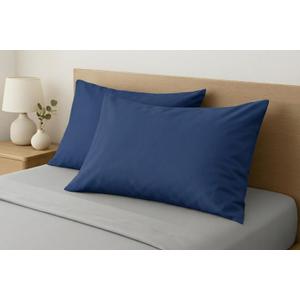 Comfort Beddings 100% Organic Cotton Pack of 2 Travel Pillowcases 12x16 Midnight Blue Pillow Cases with Zipper Closure, Crisp Percale Weave, Soft & Cooling Pillow Covers (Size-12x16, Midnight Blue)