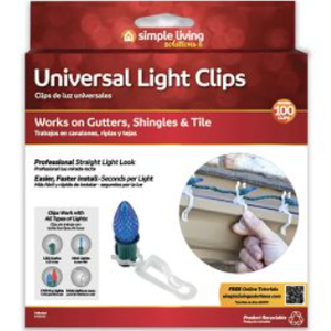 2pcs Simple Living Solutions Universal Light Clips, 100-Count