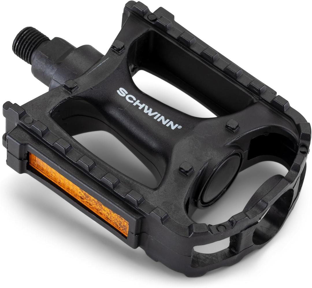 Schwinn Alloy or Composite Bike Pedals, Silver or Black, Set of 2, Durable, 9/16" or 1/2" and 9/16" fits Most Adult Bikes, Easy Installation, Replacement Bike Pedals
