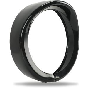 SUNPIE 7" Headlight Visor Trim Ring Motorcycle Headlamp Frenched Rings Decorate Accessories Compatible with Harley Trike Road King Touring Electra Glide Heritage(Gloss Black)