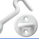 Heavy Duty 2 Pack Hook and Eye Latch - Ideal for Bathroom, Bedroom, Sliding Barn Door and Gate Doors (White)