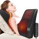 Boriwat Back Massager with Heat, 3D Kneading Massage Pillow for Back, Neck, Shoulder, Leg Pain Relief Deep Tissue, Gifts for Women Men Mom Dad (Black)