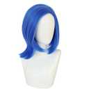 Maingua Wig Flip Wig Women Short Green Hair with Purple Scarf Girls Synthetic for Cosplay Halloween (Deep Blue)