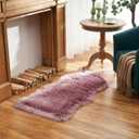 EasyJoy Ultra Soft Fluffy Shaggy Area Rug Faux Fur Rug Chair Cover Seat Pad Fuzzy Area Rug for Bedroom Floor Sofa Living Room (2 x 4 ft Sheepskin, Light Purple)