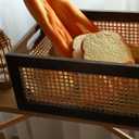 Natural Bamboo Wooden Storage Box, Antique Box Basket, Rustic Farmhouse Look Frame for Kitchen Pantry, Cabinets or Counters - Multipurpose Home Collection (Large)