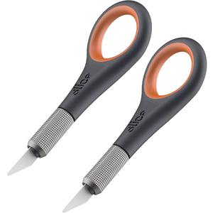 Slice Precision Knife | Finger Grip for Precision and Control | Safe Ceramic Blade Lasting 11x Longer than Metal | 2 Pack