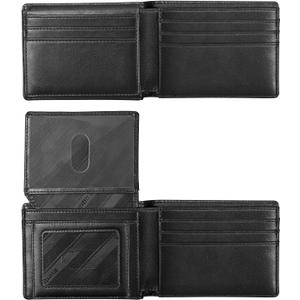 RUNBOX Wallet for Men Slim Rfid Leather 2 ID Window With Gift Box | Slim, Rfid, 2 ID Window, With Gift Box, Slim, Rfid