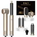 5 in 1 Hair Dryer Brush Set,Professional Negative Ionic Hot Air Styler, Air Curling Wrap Styler,Detachable Blow Dryer Brush With Auto Wrap Curlers,Hair Styling Tools For Straight/Curl/Drying/Smoothing