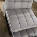 KEIKI 36" Velvet Convertible Pull-Out Sleeper Sofa Chair Bed with Adjsutable Back, 2 Arm Pocket, USB, 1-Seater Couch with Swivel Phone Stand, Easy Assembly, for Living Room, Bedroom, Gray