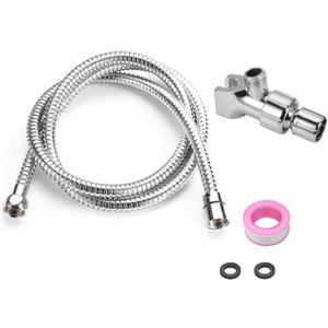 Minidiva 59 Inches Shower Hose, 304 Stainless Steel Chrome Plated Hose, with Shower Head Holder, for Handheld High Pressure Shower Heads