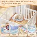 Acrylic Dog Playpen Indoor - Puppy Play Pen with Pet Mat 24" H, 10 Panels | Clear Stable Small Dogs and Cat Pet Fence, Easy Assemble & Cleaning, White