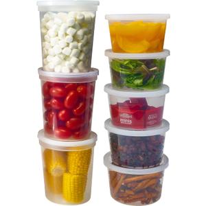DuraHome Deli Containers with Lids for Food Storage Leakproof - 60 Sets BPA-Free Plastic Microwaveable Clear Food Storage Container Premium Quality, Freezer & Dishwasher Safe (16 oz & 32 oz - Bulk)