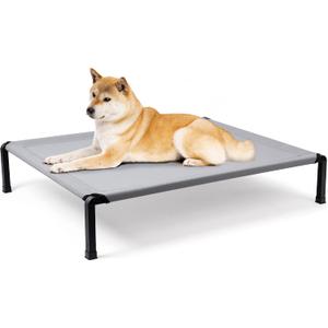 Heeyoo Elevated Dog Bed, Cooling Raised Pet Cot with Chew Proof Mesh Fabric and Steel Frame, Portable Dog Cot Bed with No-Slip Rubber Feet, 42 in