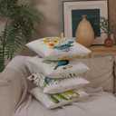 Bird Decorative Pillow Covers Spring Style Throw Pillow Cover Cushion Case Outdoor Flower Bird Set for Sofa Bed Couch Car Office 20x20 Inch Set of 4