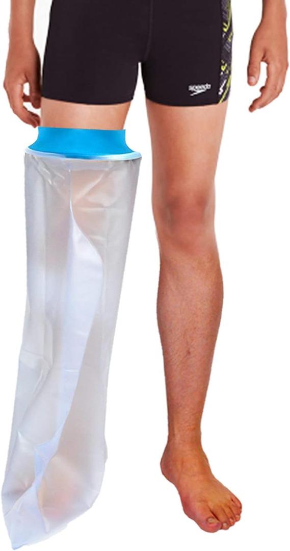 Asunby Leg Cast Covers for Shower Adult,Waterproof full Leg Cast Protector for Showering/Swimming,Reusable Elastic Cast Bag for Broken Knee Foot Ankle Burns Care Supplies, After Surgery Gifts