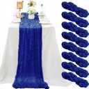 8 Pack Royal Blue Cheesecloth Table Runner 10Ft Gauze Cheese Cloth Table Runner 35 x120Inch Romantic Boho Table Runners for Wedding Anniversary Birthday Party Bridal Baby Shower Engagement Table Dcor