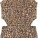 LIZENS Girls' One Piece Leopard Swimwear Cut Out Spaghetti Straps Swimsuit Floral Beach Bathing Suit for Girls Toddler Kids 7-8T