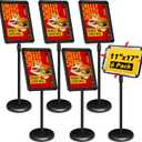 6Pack Adjustable Pedestal Sign Holder - 11''x17'', Floor Standing Poster Stand for Vertical/Horizontal View, Outdoor/Indoor Sign Holders (Black, Round)