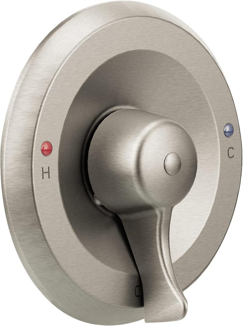 Moen M-Dura Posi-Temp Shower Trim Kit, Commercial 7-Inch Classic Shower Valve Control Trim Kit, Valve Required (Sold Separately), Brushed Nickel, T8370CBN