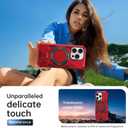 LUMARKE Strong Magnetic for iPhone 15 Pro Case - Military-Grade Drop Tested - Built-in Kickstand Shockproof Protective Phone Cover 6.1 for Women and Girls- Red