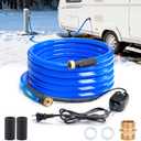 HIRALIY 25FT Heated Water Hose for RV, with Temperature Sensor, Save Energy, Water Line Freeze Protection, 5/8" ID, for Garden, RV Accessories, Livestock, Mountain Cabin (25FT+No Thermal Cover)