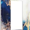 Art Marble Abstract 1 Gang Light Switch Cover Single Rocker Wall Plate Receptacle GFCI Blue And Gold Fluid Decorative Faceplate Standard Size for Bathroom Bedroom Home Decor