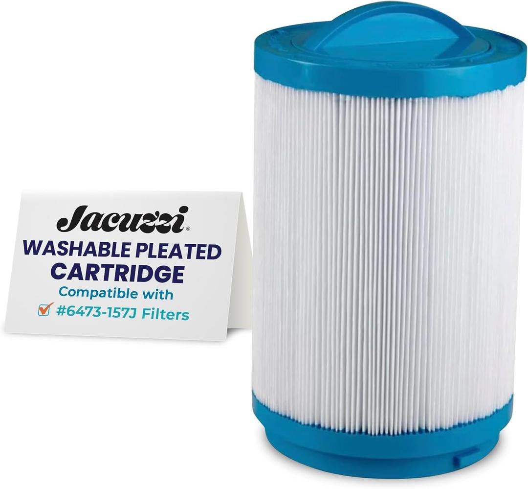 Hot Tub Things Spa Filter Cartridge 40SqFt - Replacement Filter Part# 6473-157J for J-400 & J-500 Series, Dual-Stage Filtration, Spa Water Cleaner, Washable Pleated Cartridge, Easy Installation