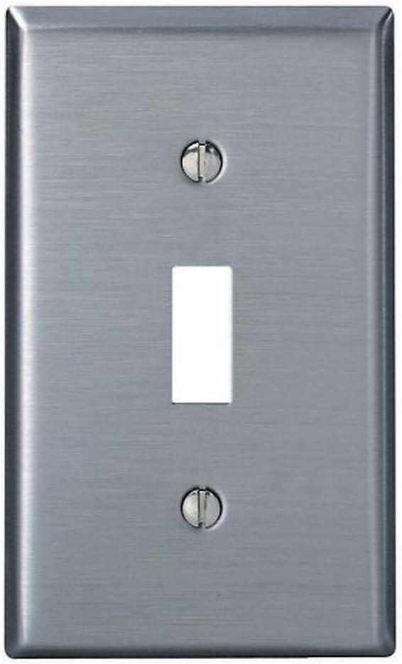 Leviton 004-84001-04 Single Gang Stainless Steel Single Toggle Wallplate - 24 Pack
