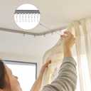 Jetec 180 Pcs Metal Curtain Track Hooks S Shaped Small Curtain Metal Drape Wire Hooks for Ceiling Drape Track (Silver)