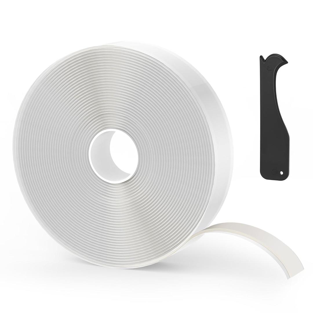 Butyl Tape White 1" x 30 Ft None Hardening Premium Butyl Caulk Tape for RV Window Glazing Roofing Leak Opening Pipe Plumbing Fixture EPDM Roof Patching(1 Pack)