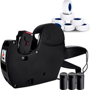 MX-5500 8 Digits Price tag Gun with 5000 Sticker Labels and 3 Ink Refill, Label Maker Pricing Gun Kit Numerical Tag Gun for Office, Retail Shop, Grocery Store (Black)