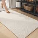 Color&Geometry Large Door Mat Entryway Rugs Indoor, Luxury, Low Pile, Heavy-Duty, Easy Clean, Indoor Mat, Soft Rugs for Bedroom Bedside Rug Neutral Area Carpet (Beige), 3.11' x 5.11'