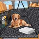 URPOWER Hard Bottom Dog Car Seat Cover for Pets 100% Waterproof Seat Cover Hammock 600D Heavy Duty Scratch Proof Nonslip Durable Soft Back Seat Covers for Cars Trucks and SUVs (Standard - 54" Length, Matte Black)