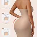 Strapless Shapewear for Women Breathable Tummy Control Shapewear Dress with Removable Straps Bulit in Bra Full Slip (L)