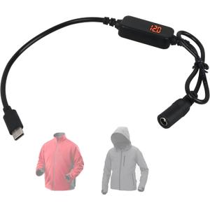 2 x 12V Heated Jacket Battery Adapter, Type-C to DC 5.5mm Charger Cable for Milwau-kee, M-12, Makita, Snap-on, Metabo, Craftsman AEG for 12V Heated Jackets Only