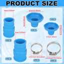 Skimmer Hose B Adapter Kit for Intex, 1 1/2 in Pool Vacuum Hose Connector with 4 Metal Clamps for Above Ground Swimming Pool Surface Skimmer Accessories