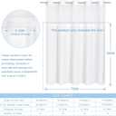 2 Pack Replacement White PEVA Snap-in Shower Curtain Liner for No-Hook Shower Curtains, Removable, Water-Repellent, Machine Washable, 70" W x 54" H
